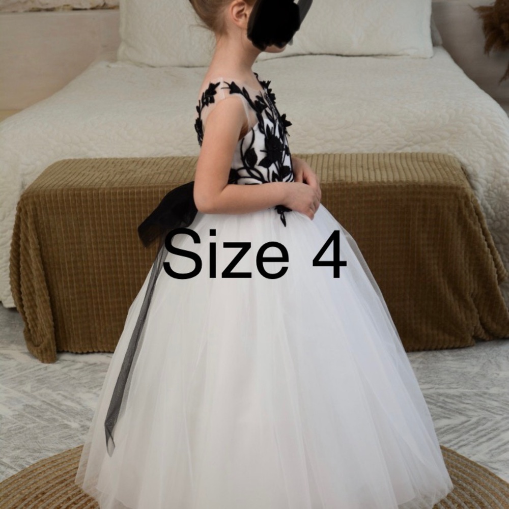 Elegant Black and White Kids Dress worn once